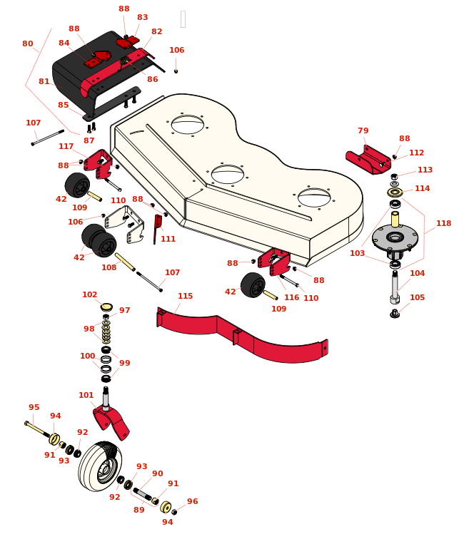 Toro GrandStand Mower 60in Deck Parts