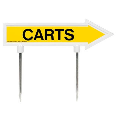 11" arrow sign - "carts" - yellow