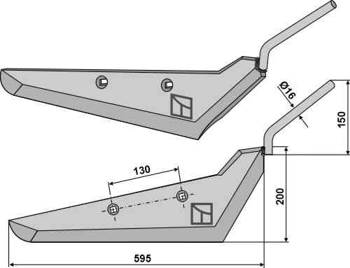 Beet lifter share, right model