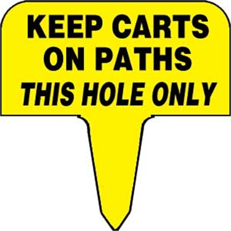 Sign - keep carts/path this hole