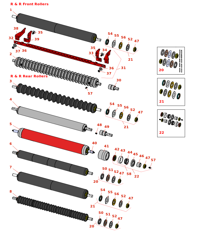 Toro Reelmaster 5400D Rollers