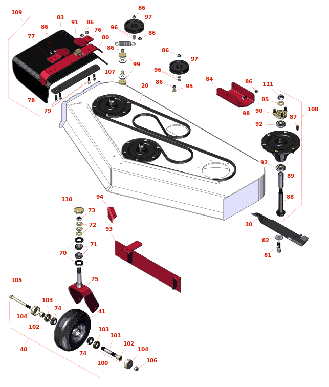 Toro GrandStand Mower 48in Deck Parts