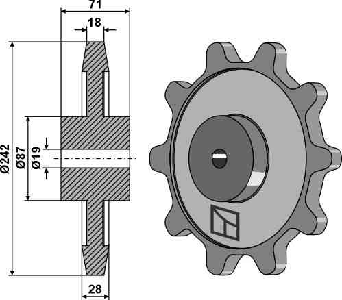 Chain sprocket Ø242