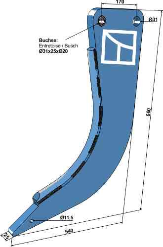 Subsoiling shank fitting for Frost 06775