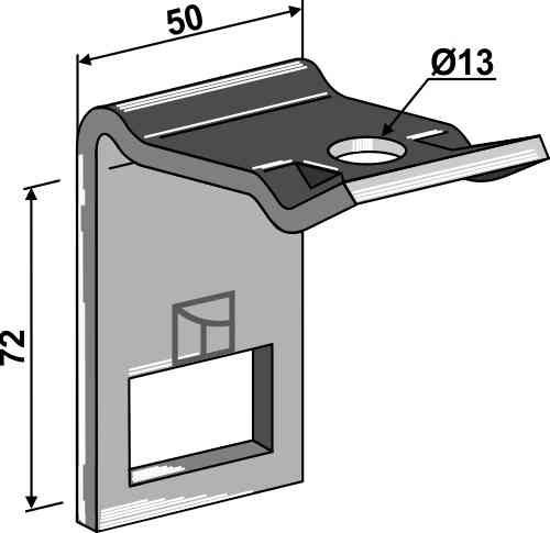 Clamp for  tine 32 x 12 with reinforcing spring 32 x 10