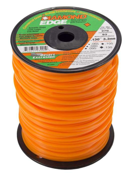 Trimmer line diamond edge™ shaped orange .130" / 3.3mm