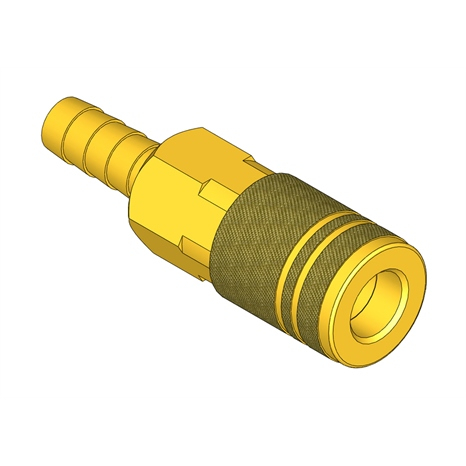 Coupler - brass 1/4 3/8barb sv