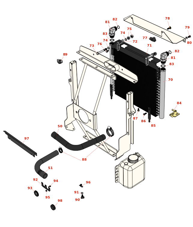 Toro Groundsmaster 4010-D Cooler Support