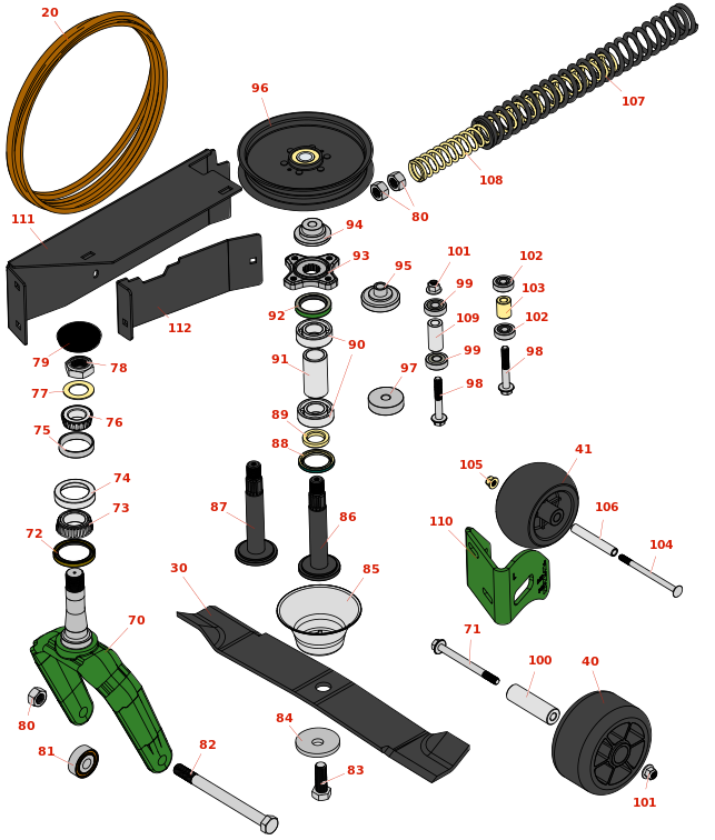 John Deere Z960M ZTrak Zero-Turn Mower Deck Parts