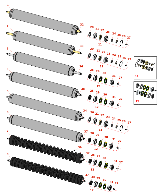 Toro Reelmaster 6700D Rollers