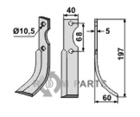 Freesmes, rechtse uitvoering passend voor Benassi RL319 - 6CM142