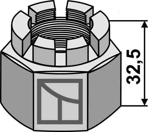 Kroonmoer M 30 x 3,5 für 30x30 vierkante assen