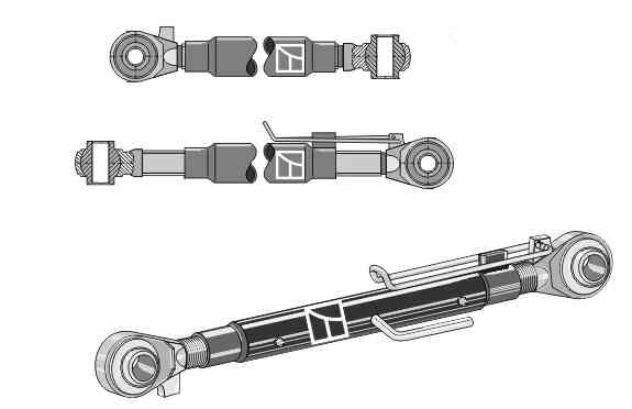 Top-link with hardened tie-rods M42x3