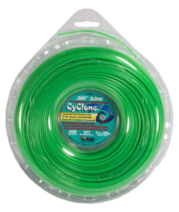 Trimmer line cyclone™ shaped green donut .080" / 2.0mm