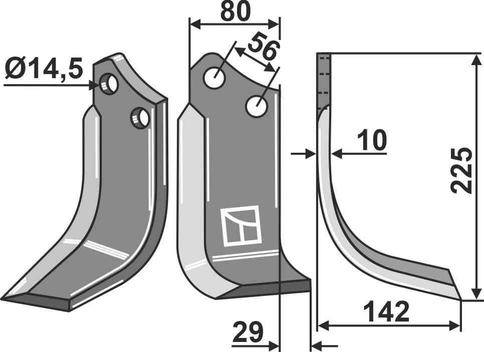 Freesmes, rechtse uitvoering passend voor Maschio / Gaspardo M74100435R