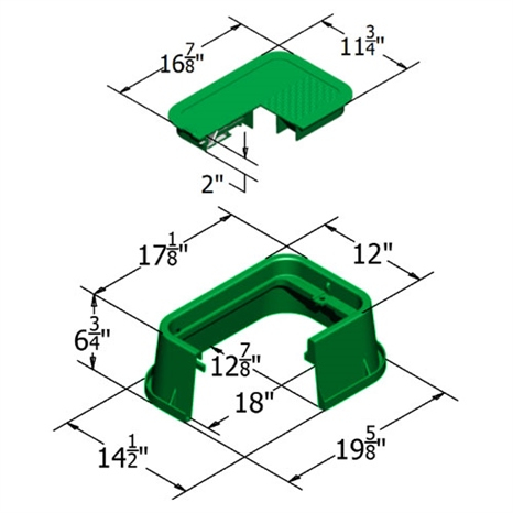 Carson valve box w/lid 1419-06 spec grade - green icv hblt