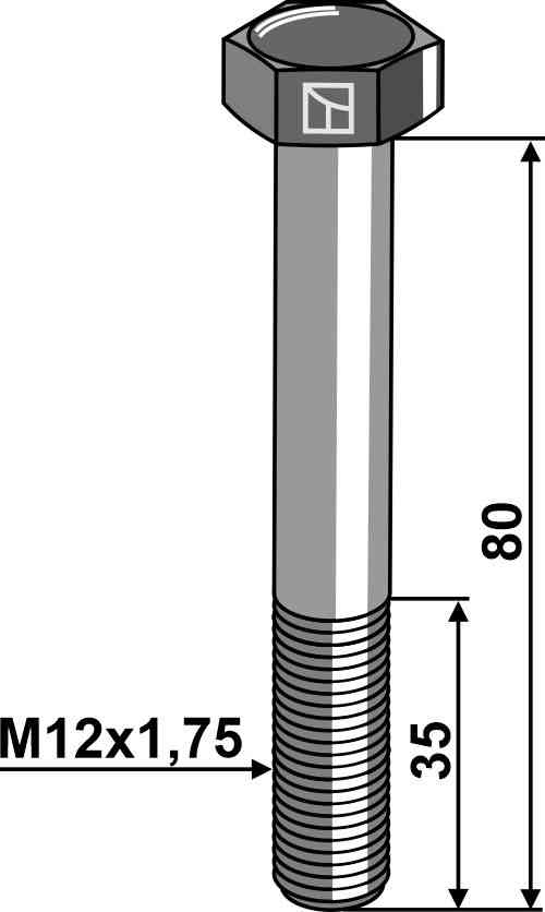 Hexagon bolt M12 without nut