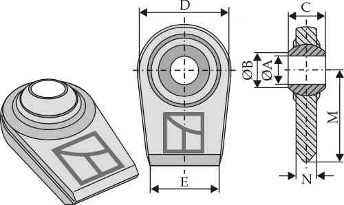 Ball joint terminals for lower-links to be welded