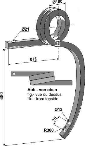 Double coil spring, left