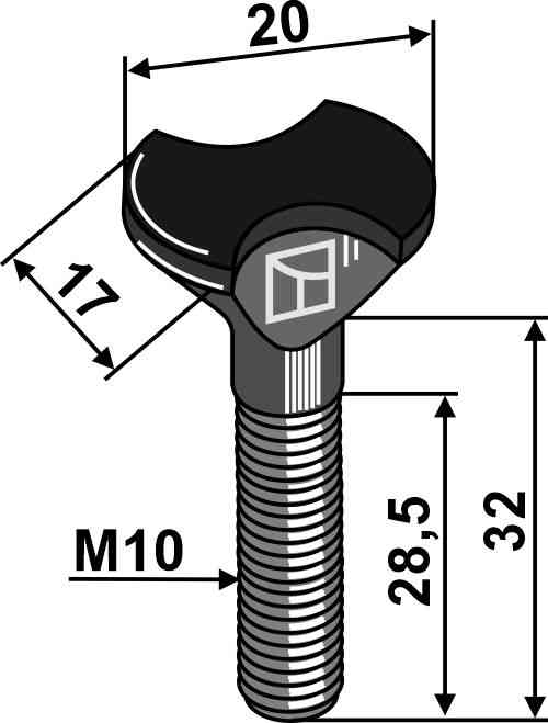 Lijstbout M10x32 passend voor Krone 905.303.0