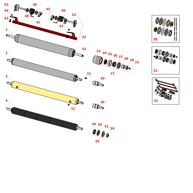 Toro Greensmaster 3 Rear Rollers