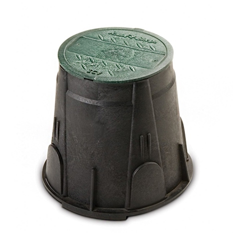 Rain bird 7" round valve box w/green lid