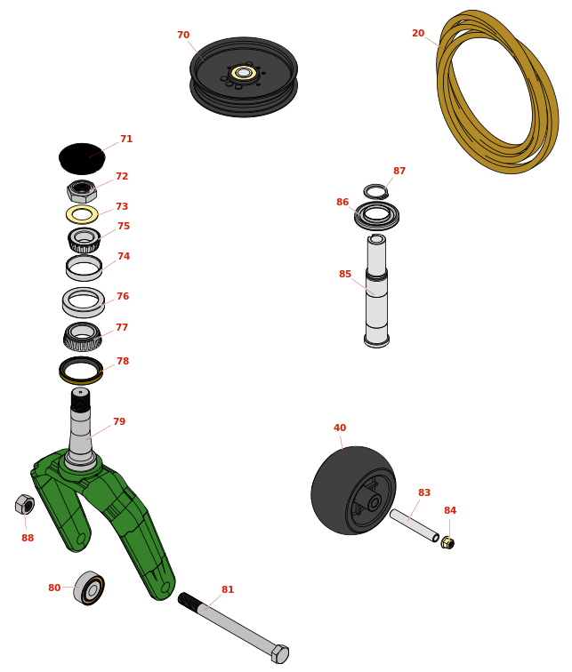 John Deere 648R Quik-Trak Stand-On Mower Deck Parts