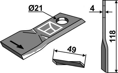 Rotary mower blade fitting for Pöttinger 434975