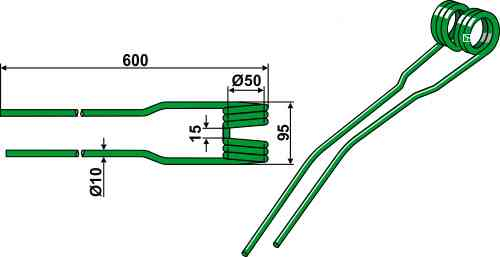 Federzinken geeignet für Deutz-Fahr VF166442899.88