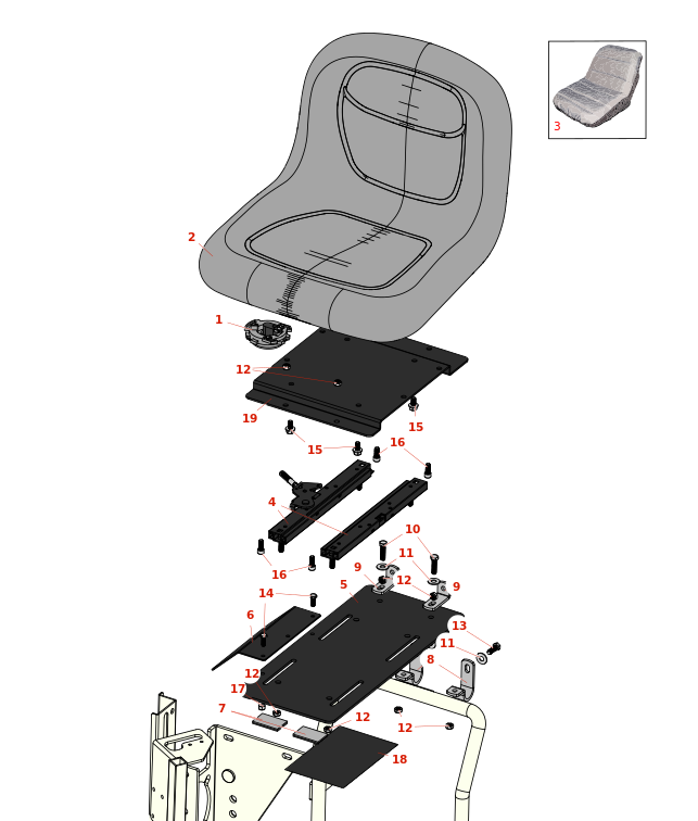 Toro Sand Pro 3020 Seat