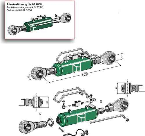 Hydraulische topstang met spindel