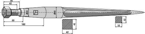 Front loading tine 980