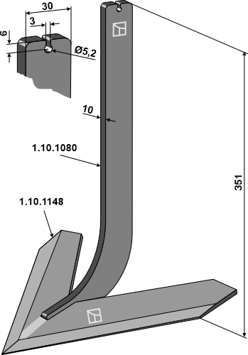 Tine with share 280mm