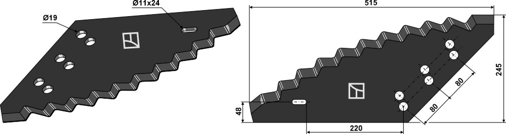 Food mixer knives - hard metal faced fitting for Storti 168000401