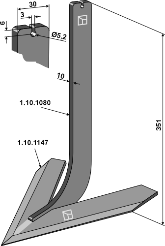 Tine with share 260mm