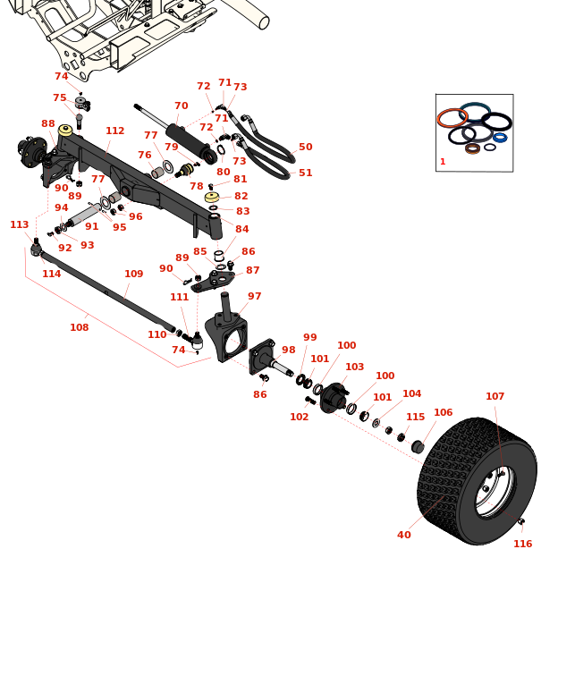 Toro Reelmaster 5510-G Rear Axle