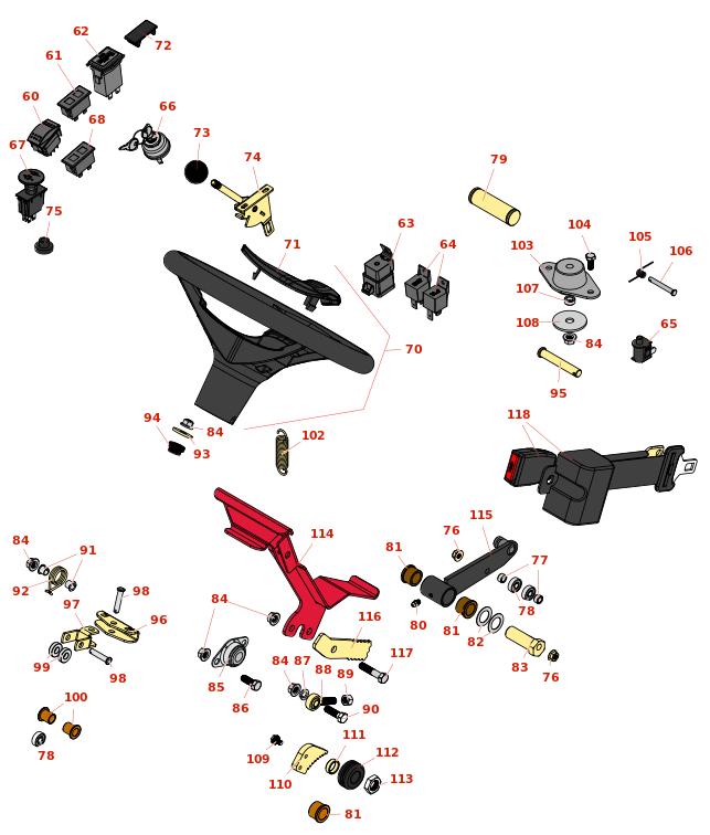 Toro Groundsmaster 360 Steering Control Components