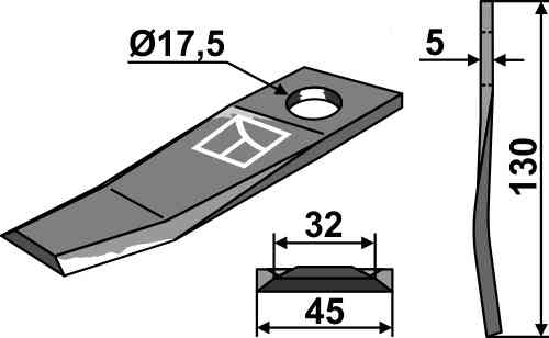 Rotary mower blade fitting for New Holland 534.744