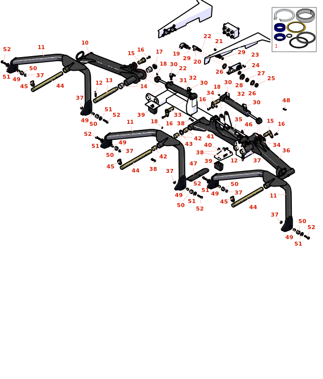 Toro Groundsmaster 4700-D Lift Arms No. 1, 4 & 5