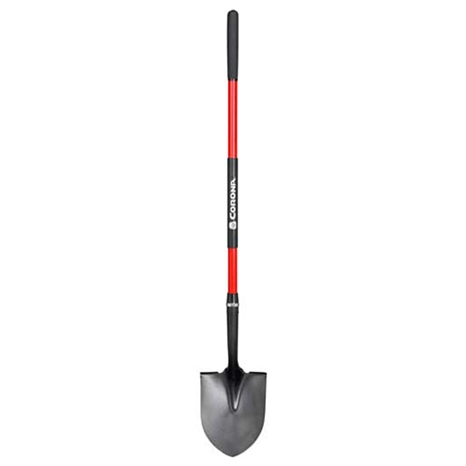 Corona round point shovel - 48in fiberglass handle