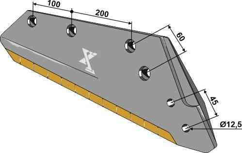 Reversible point share - 16&ldquo  - right fitting for Kuhn 622142