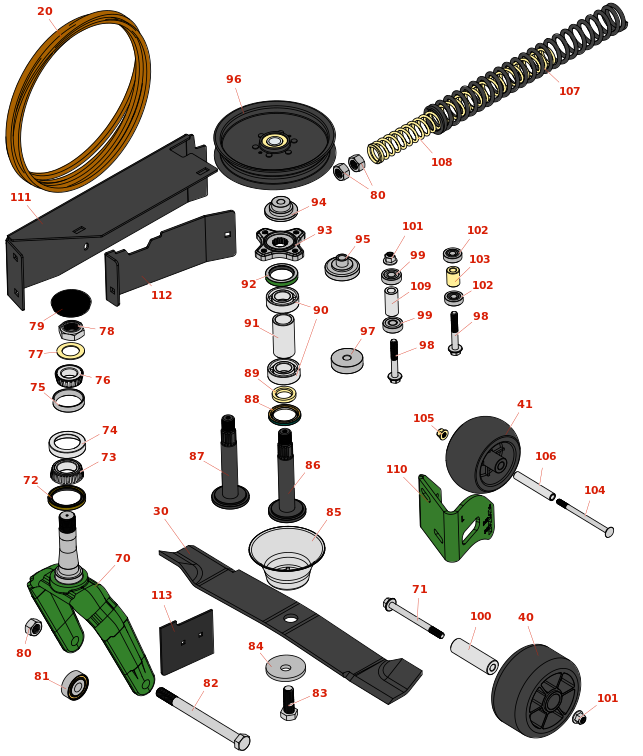 John Deere Z970R ZTrak Zero-Turn Mower Deck Parts