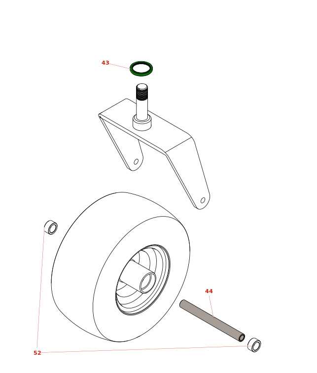 Scag STTII - Turf Tiger II Caster Wheel