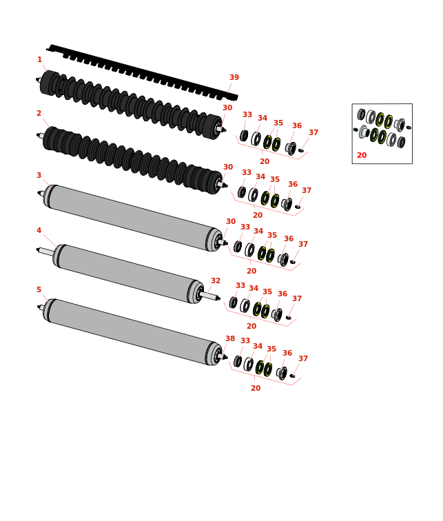 Toro Reelmaster 5610-D Rollers