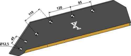 Reversible point share - 20“ - left fitting for Kverneland KK073009