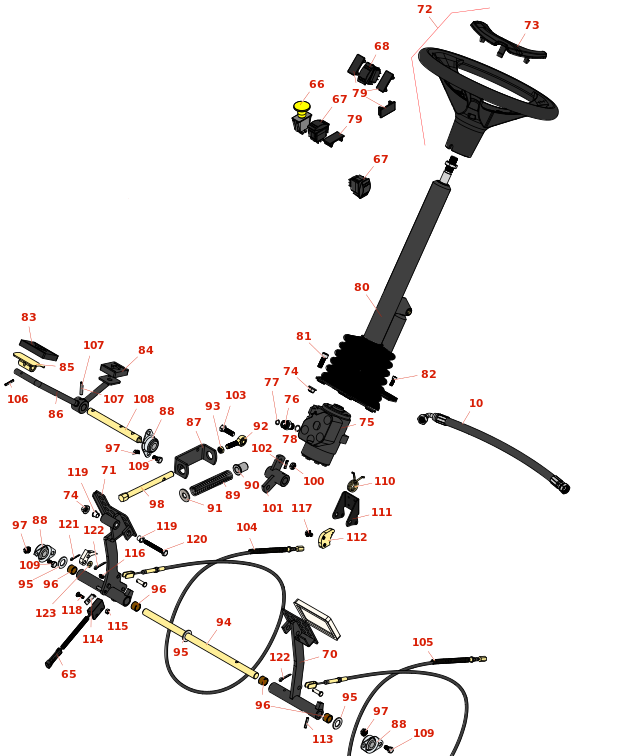 Toro Groundsmaster 4500-D Steering and Pedals