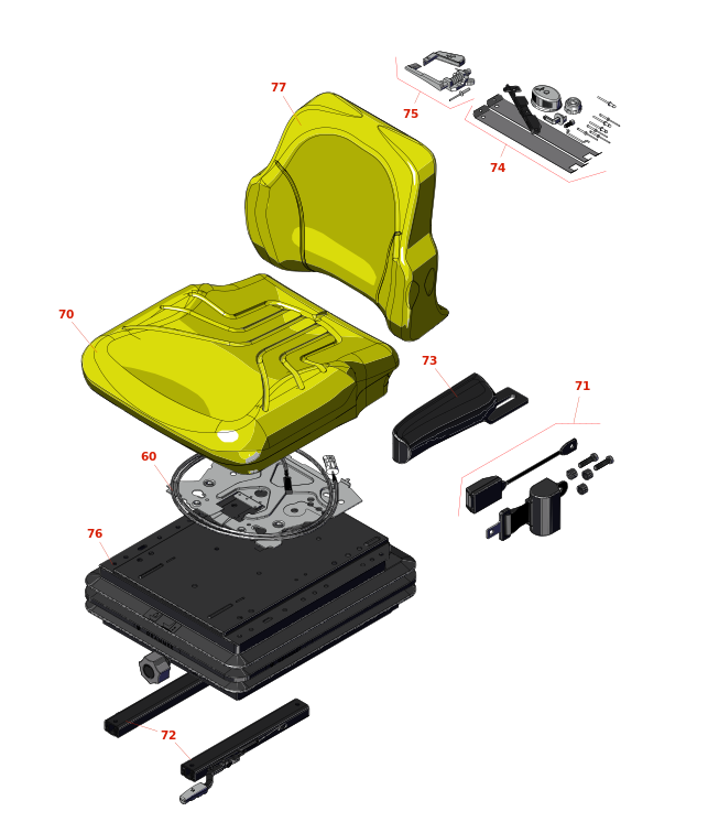 John Deere 6500A E-Cut Reel Mower Seat