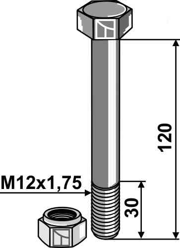 Bout met borgmoer - M12 - 8.8