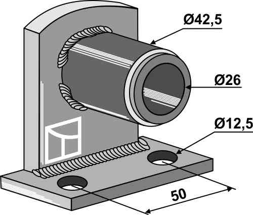 Lagerflens 90° met bus - Ø26