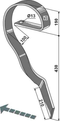 Brake tine, left fitting for Lemken 35310057